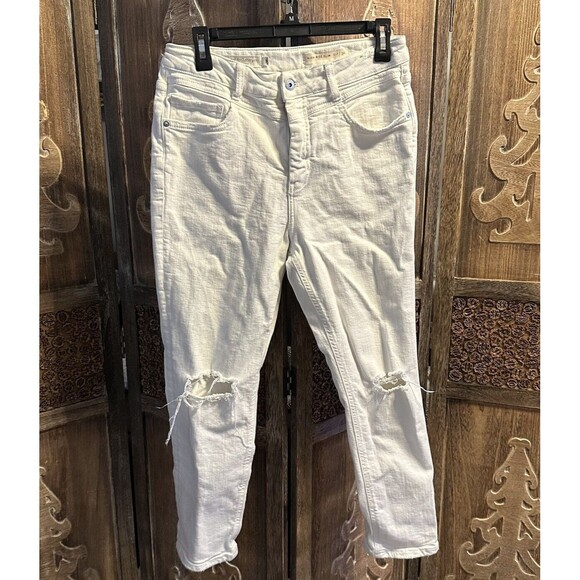 Anthropologie Pilcro and the Letterpress White High Rise Slim Jeans Sz 30 C14 - Picture 1 of 13